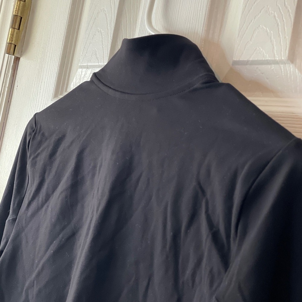 FLX Full Zip Jacket Women's Medium Black Stretch Travel Leisure Mock Neck New - Picture 11 of 12